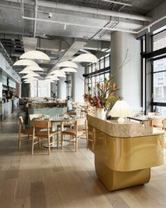 long imagery of dining space