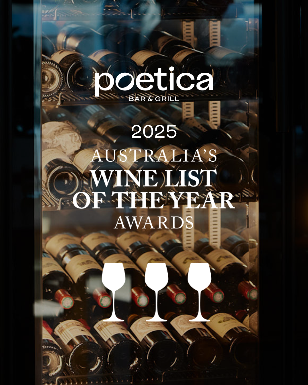 Poetica Bar & Grill Awarded Three Goblets at 2025 Australia's Wine List of the Year Awards
